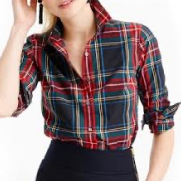 J. Crew Perfect shirt in Stewart tartan plaid - Picture 5 of 10
